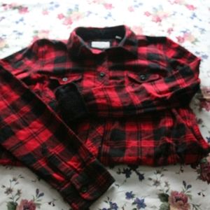 red & black flannel shirt